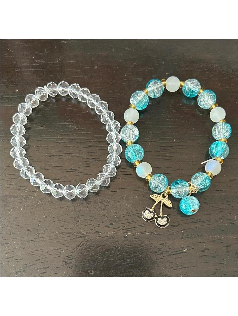Beaded Bracelets with Cherry Charm